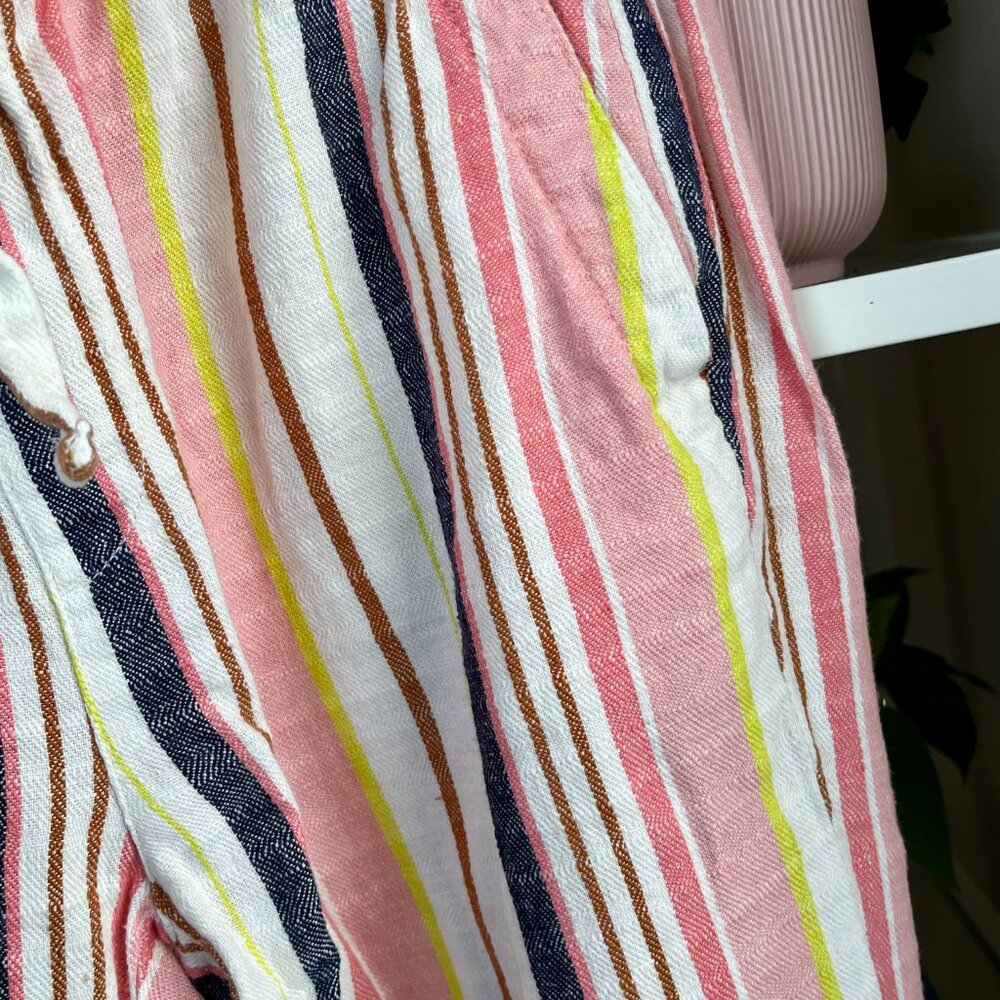 Cute Old Navy XS Striped Drawstring Waist, Linen Blend Wide Leg Pants - Size XS - Picture 4 of 6